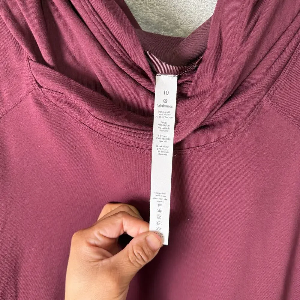 Lululemon Starting‎ Place Hoodie Garnet Red Purple 10 Athleisure Kangaroo Pocket